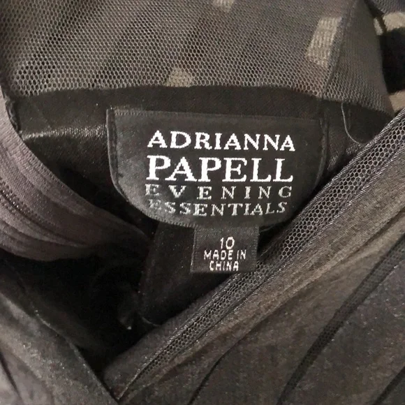 Adrianna Papell 2 Piece Formal Dress Top and Full Length Skirt Grey Metallic - Picture 6 of 13